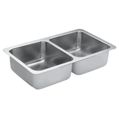 1800 Series 31.25" L x 18" W Double Bowl Kitchen Sink