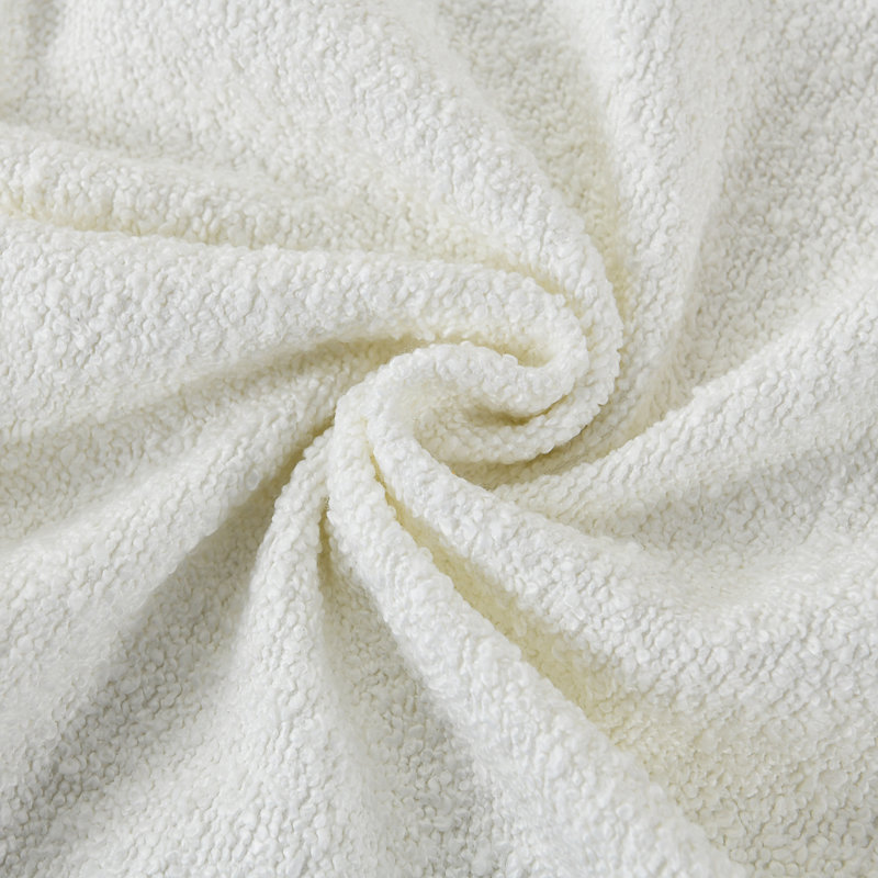 Textured Pillow Covers Textured Boucle Pillow Covers, White, Square 18"