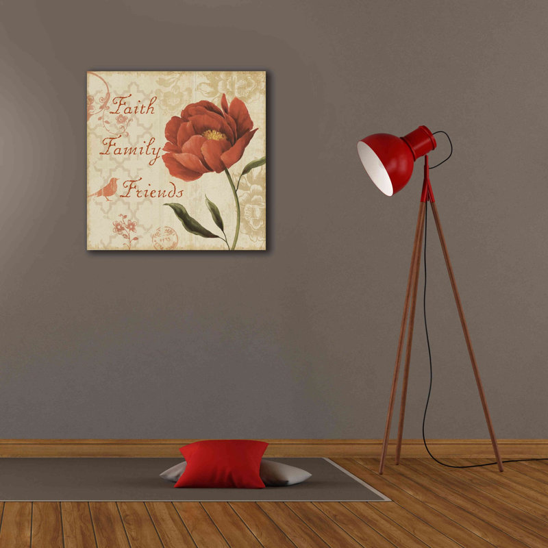 «Faith Family Friends» par Lisa Audit, art mural sur toile, H 26 po x l 26 po x P 1,5 po