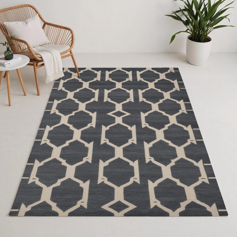 Tapis gris intérieur et extérieur Trellis, Rectangulaire 3 pi x 5 pi