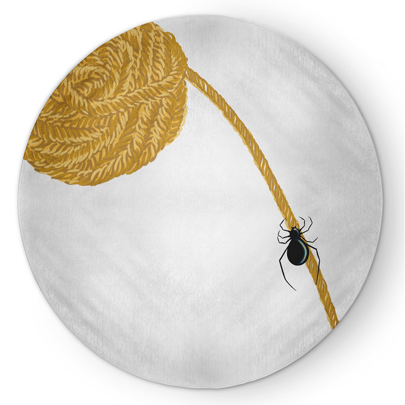 Rafia Chenille Indoor Rug, Round 5'