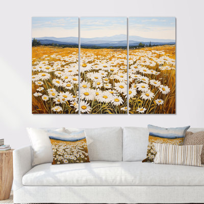«White Daisy Bloom», ensemble d'art sur toile «Daisy Bloom»