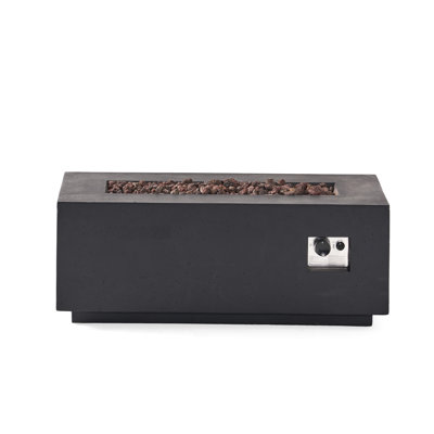 Concrete Fire Pit With 40,000 , 40" Rectangular, Grey - Enhance Your Outdoor Relaxation Rectangular Fireplace, Ideal For Enjoyment