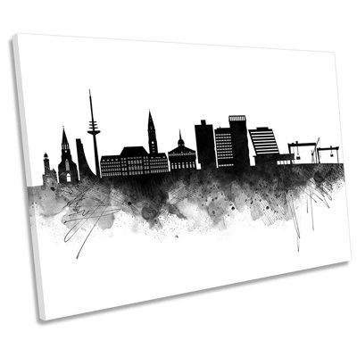 Kiel Abstract City Skyline - Wrapped Canvas Print