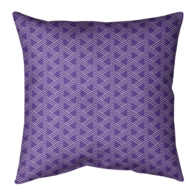 Coussin décoratif à motif zig zag classique, H 16 po x l 16 po, Bourre en polyester, Mauve clair