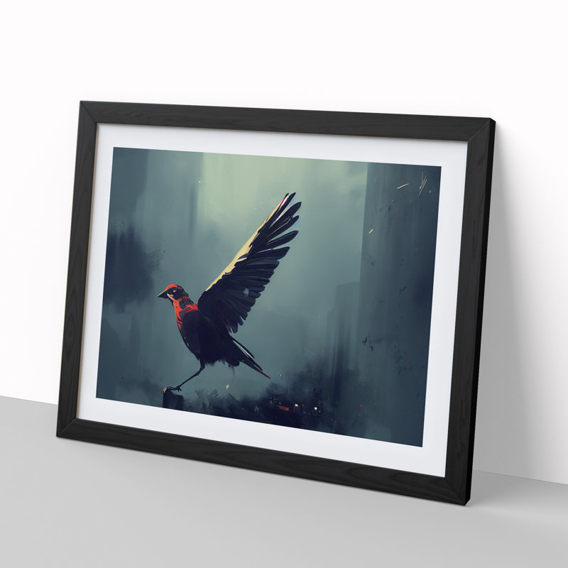 Bird - Single Picture Frame Print, Black Framed, 34cm H x 46cm W x 2cm D