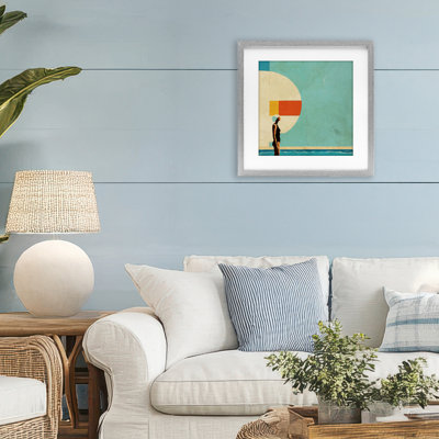«Midcentury Pool», reproduction d'art encadrée sous verre par Layla Oz