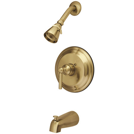 Volume Control Tub and Shower Faucet, Polished Brass