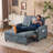 Tufted Upholstered Cat's Claw Leather Loveseat Recliner Sleeper Couch Pull Out Sofa Sofa Bed-108941052