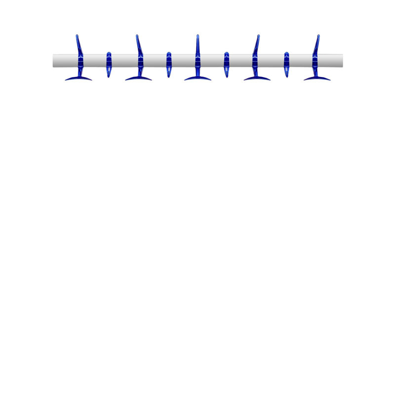 Metal Wall Wall Mounted Coat Rack, Transparent Cobalt, Large