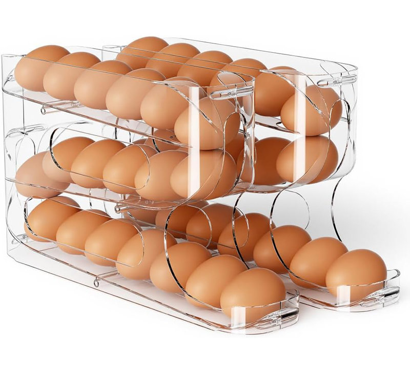 Porte-œuf transparent pour réfrigérateur, distributeur automatique d'œufs à rouler pour 36 œufs, conception de type PEPS, rouleau compact pour économiser de l'espace