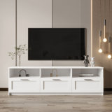 Antoneshia Modern 70.87" TV Stand Media Console with Open Shelves and 3 Drawers