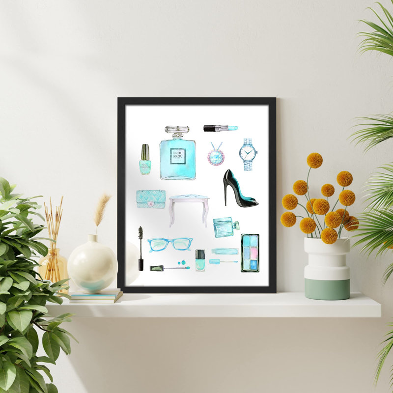 «Blue Teal Fashion Tiffany Blue Girl Perfume» sur papier, Naturel, H 10 po x l 8 po