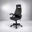 Chaise de bureau pivotante ergonomique à hauteur réglable, avec accoudoirs rembourrés et dossier haut, idéale pour les espaces de travail modernes.