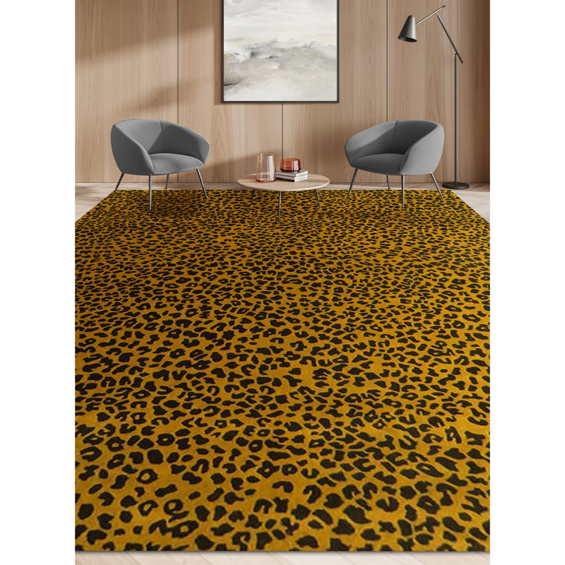 Hand Tufted Animal Print Area Rug, Rectangle 8" x 10"