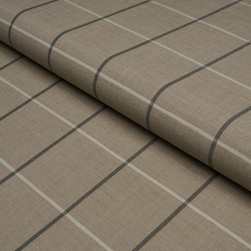 Tissu quadrillé Schumacher X Caroline Z Hurley, Tanné