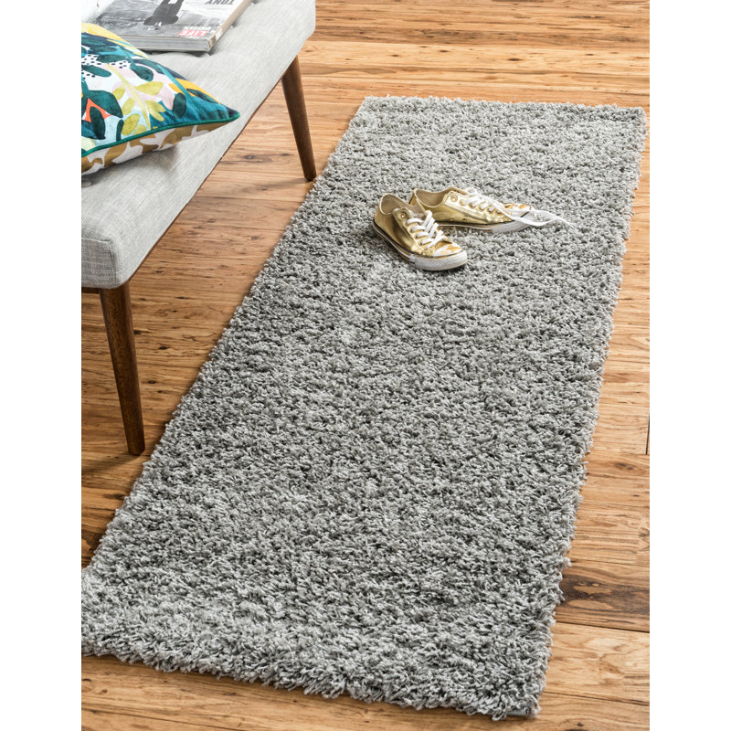 Santosha Shag Rug, Oval 3'1" x 5'3", Cloud Gray