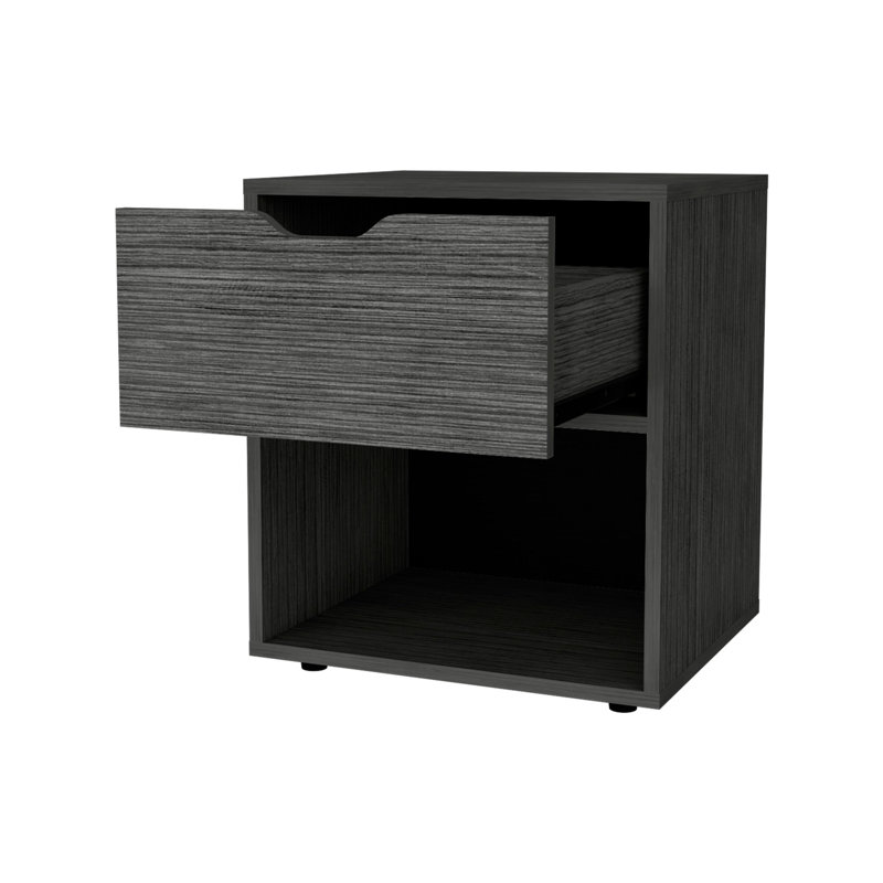 Table de chevet 20 tiroirs en bois gris 20 po