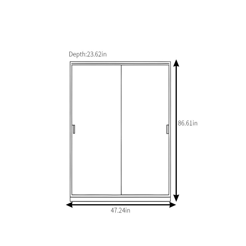 Garde-robe simple noyer classique, H 87 po x l 47 po x P 24 po