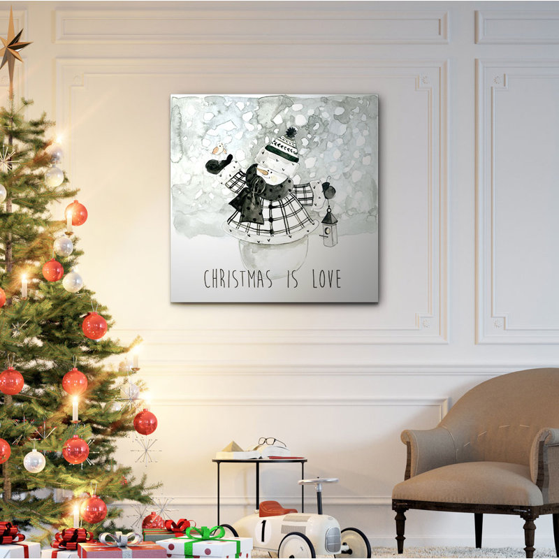 « christmas is love », peinture, H 16 po x l 16 po x P 1,5 po, Toile tendue