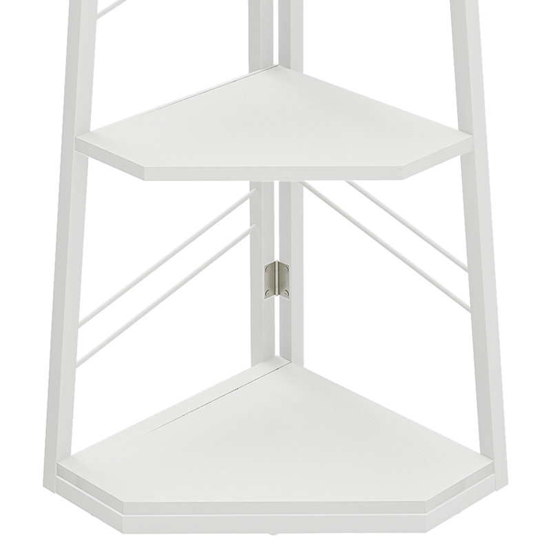 160 H × 35 W Corner Shelf Unit，Modern Ladder Shelving Unit, White
