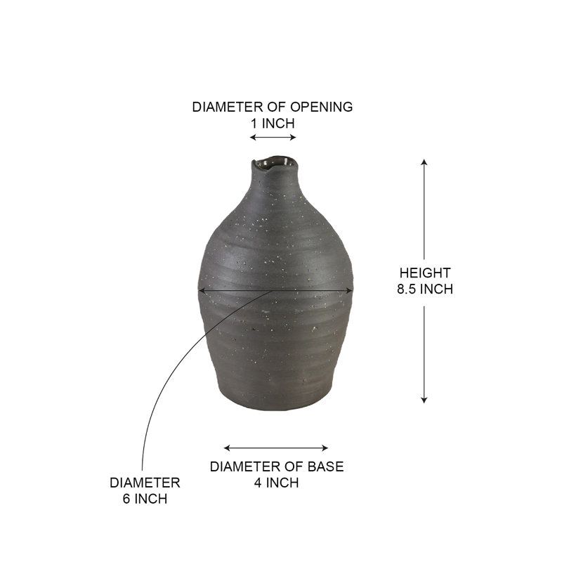 Vase en céramique noire Artisan