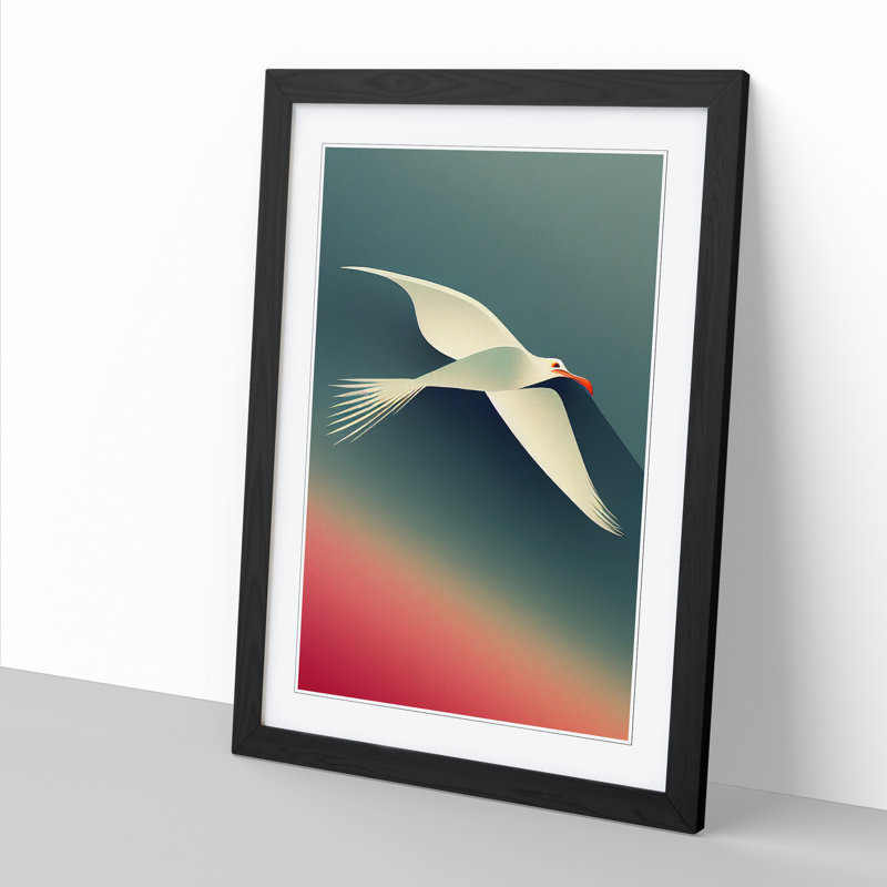 Seagull Abstract Art Vol.3 - Single Picture Frame Print, Black, 34cm H x 25cm W x 2cm D