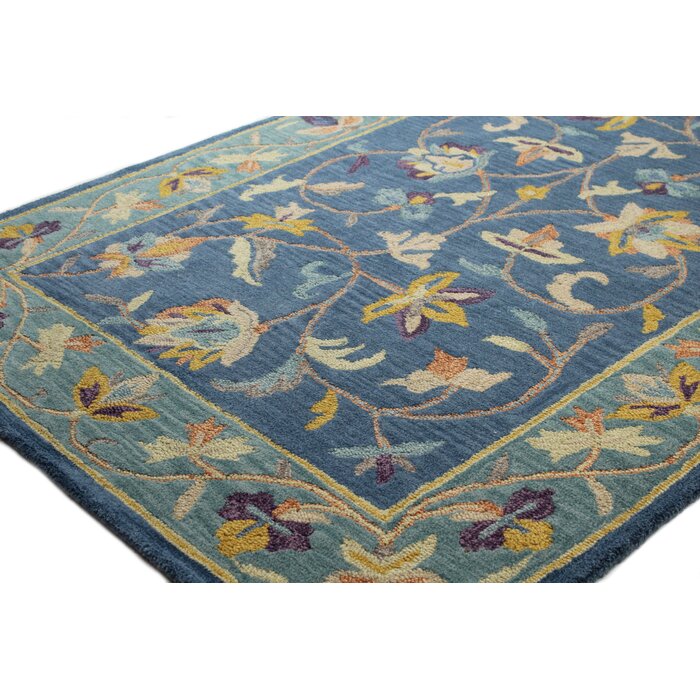 Lark Manor Tasley Handmade Wool Azure Rug & Reviews | Wayfair