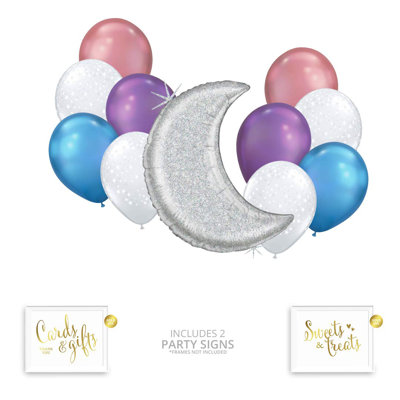 Ensemble de 13 décorations jetables pour bouquet de ballons Moon Party