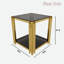 Table de bout moderne carrée en verre transparent-1844878394
