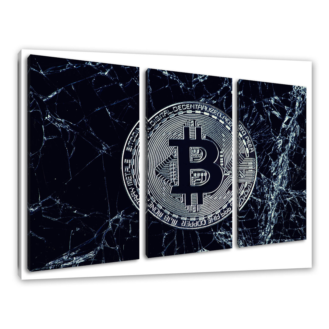 Leinwandbild Bitcoin BTC auf Eis