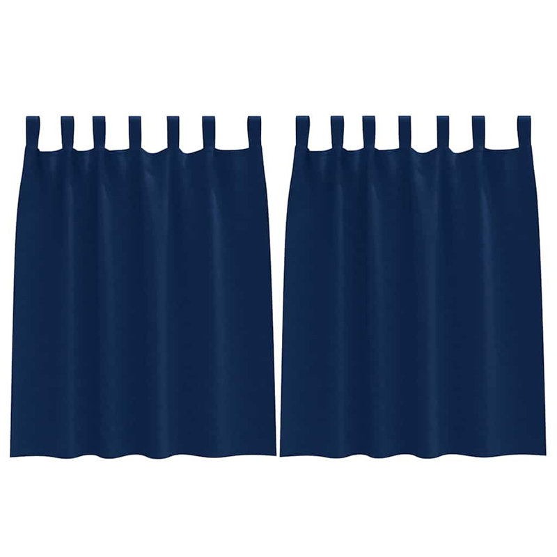 Curtains With Curtains 2 Pcs Polyester, Dark Blue, 140cm Width x 140cm Drop