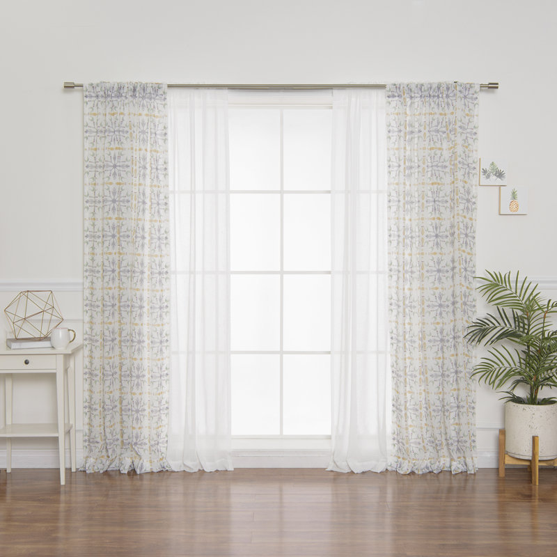 Paire de rideaux semi-transparents avec passe-tringle Simeon