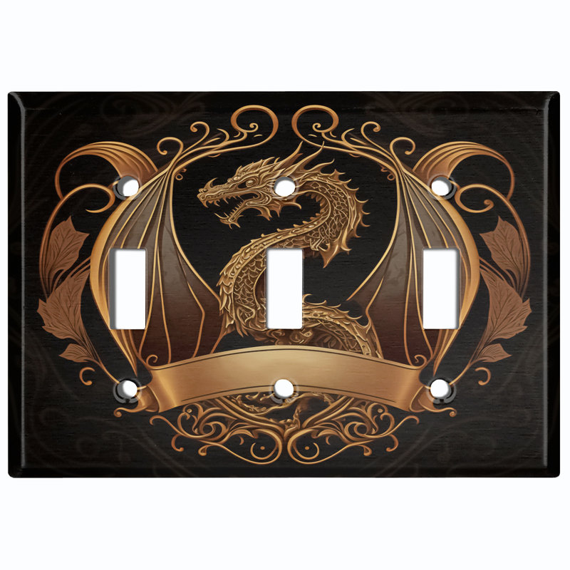 Plaque murale 3 lumières Dragon Crest