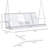 White 3 Porch Swing With Folding Coffee Table, Cup Holders And Strong , 440lbs Weight Capacity Wood Holders, Table & Capacity,