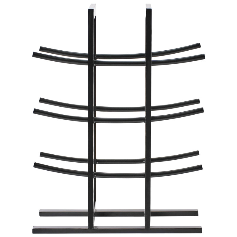 6 Bottle Open Shelving Wine Bottle Rack Black