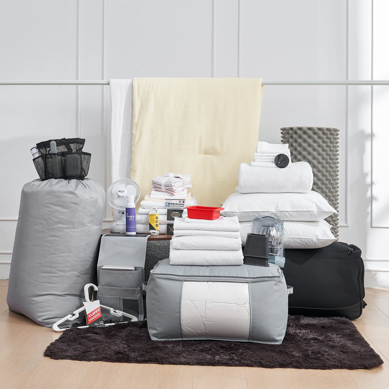 DormCo Packs 100% Complete College Bedding Pack - Twin XL Comforter, Sheets, Blanket Set and More