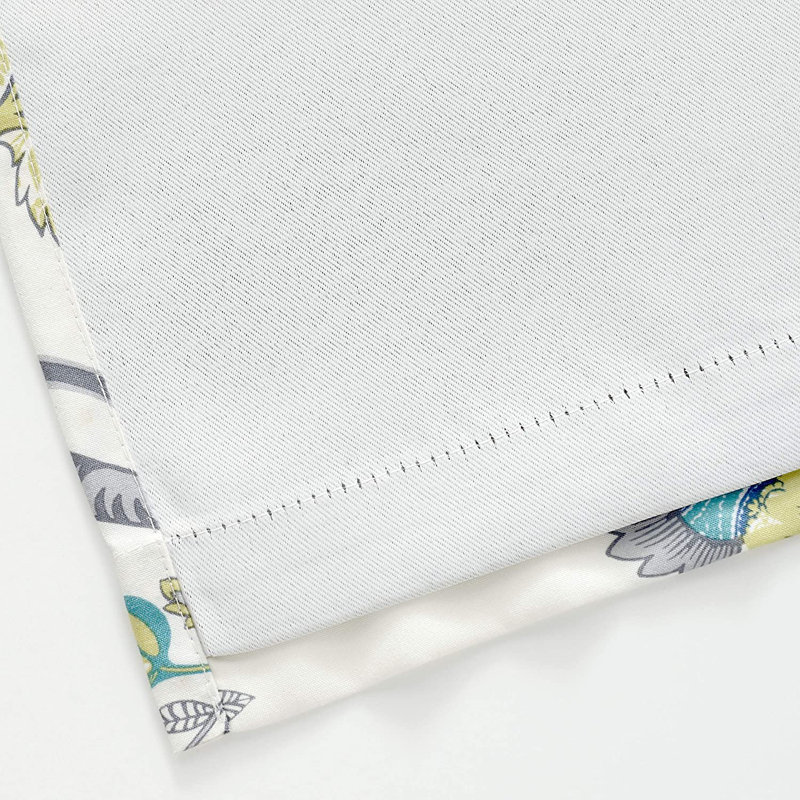 Zayas Room Darkening Curtain Pair, 52" W x 84" L, White Seafoam Gray