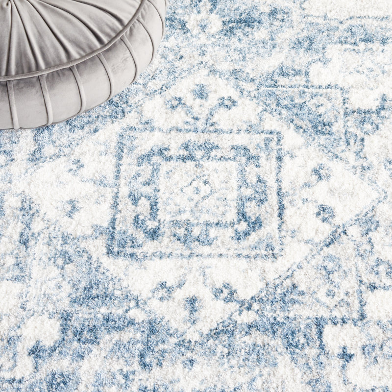 Lowrey Blue/White Rug, Rectangle 10' x 14'