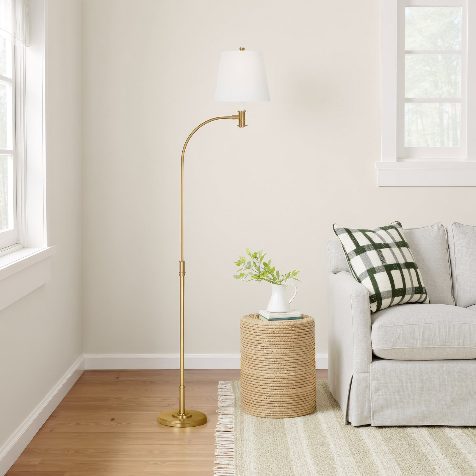 58.38'' Floor Lamp, Burnished Brass