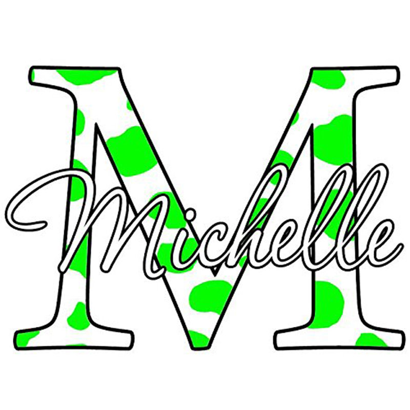 Text & Numbers Wall Decal, 14" H x 14" W x 0.01" D, Neon Green, Yes