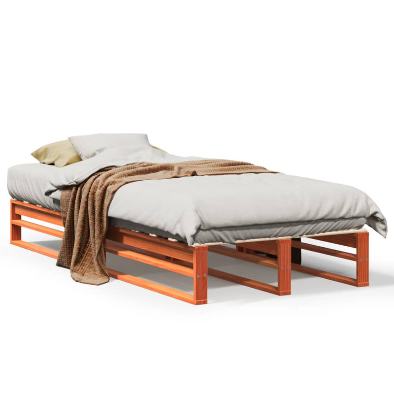 Conrada Solid Wood Bed Frame, Small Single (2'6), Wax Brown
