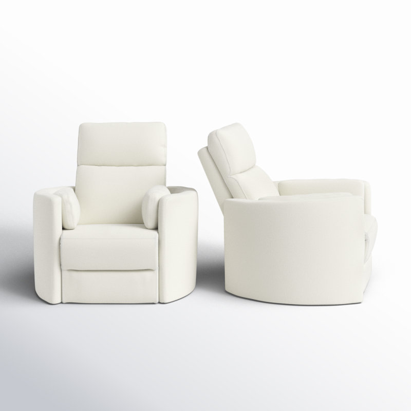 Fauteuil inclinable électrique pivotant l 40 po Carnesha (ensemble de 2), Huître Revel