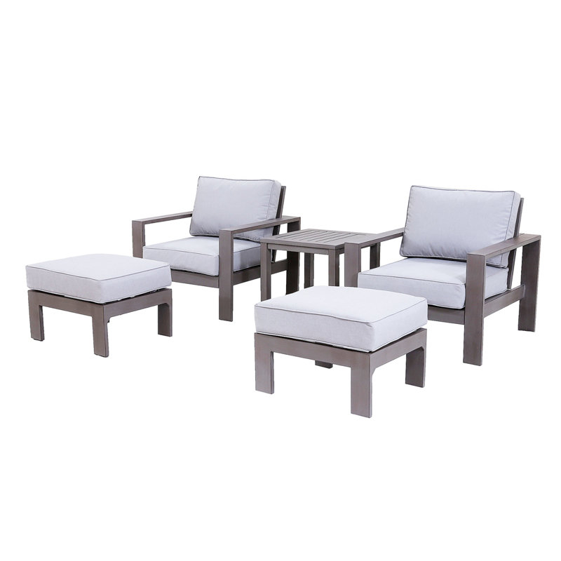 Ensemble bistro 5 pièces: 2 tables de club, 2 repose-pieds, 1 table de bout, 24 po