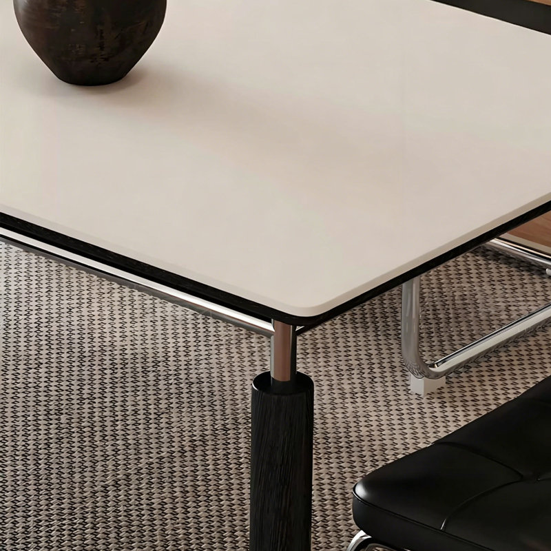 Table moderne en pierre frittée noire moderne, H 29,5 po x l 55,1 po x P 31,5 po, 5