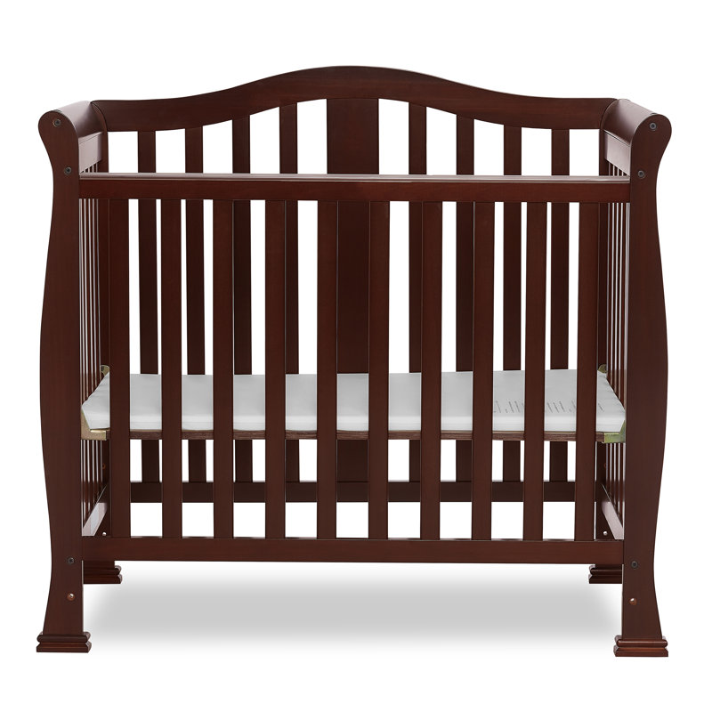 Espresso 4-in-1 Convertible Mini Crib with Mattress Pad