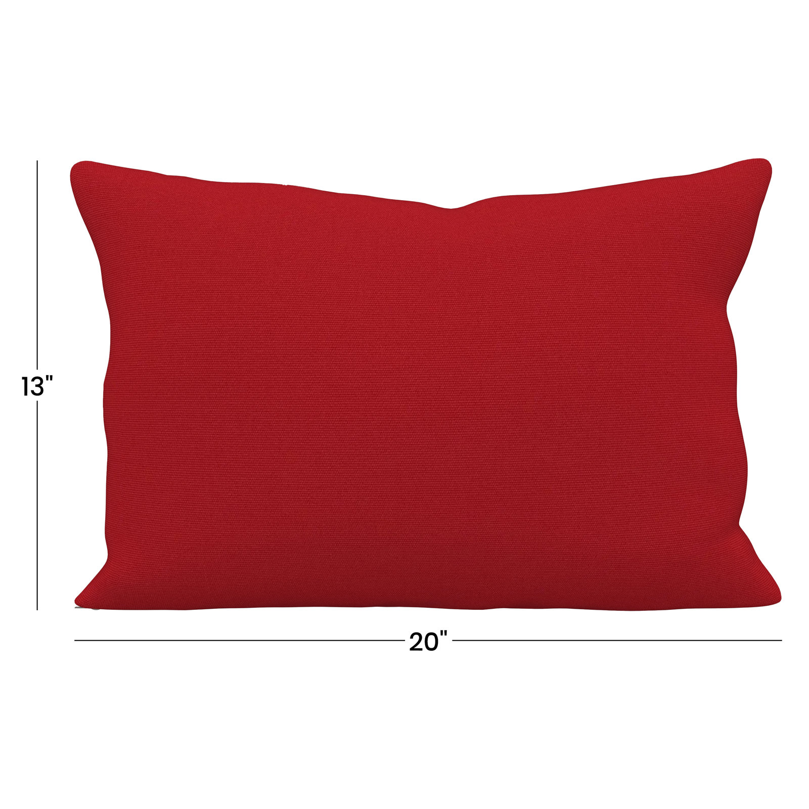Amala 20" x 3" Sunbrella® Throw Pillow, Canvas Jockey Red