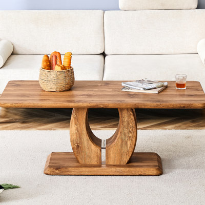 Table basse rectangulaire au look moderne et luxueux, 47 po x 25,6 po x 18 po, pour différentes pièces, bureau en bois simple et facile à nettoyer - salle à manger polyvalente, support pour différentes pièces 47 po x 25,6 po x 18 po