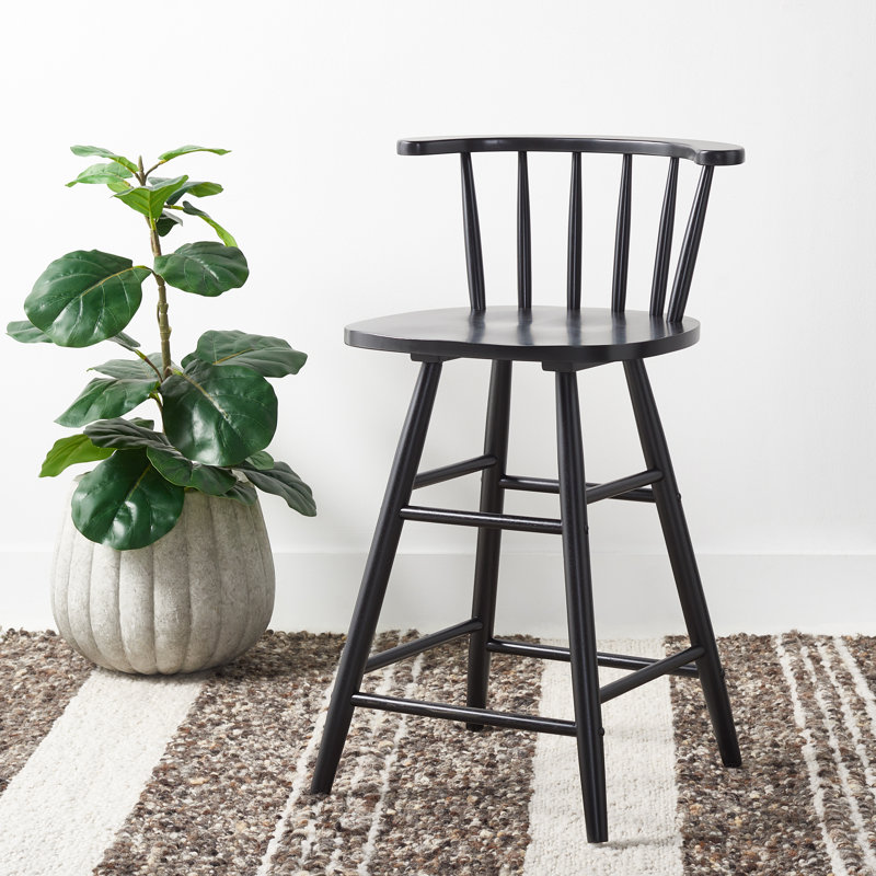 Tabouret de comptoir en bois, Noir