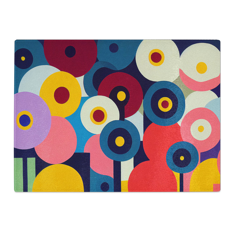 Cosmopolitan Flower Market Abstract  Glass Chopping Board